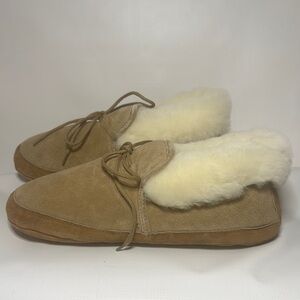 Cozy Men’s Shearling Lined Suede Slippers size XL 12-13